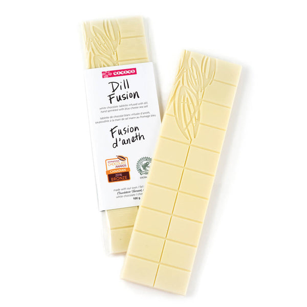 Two bars of white chocolate, one packaged