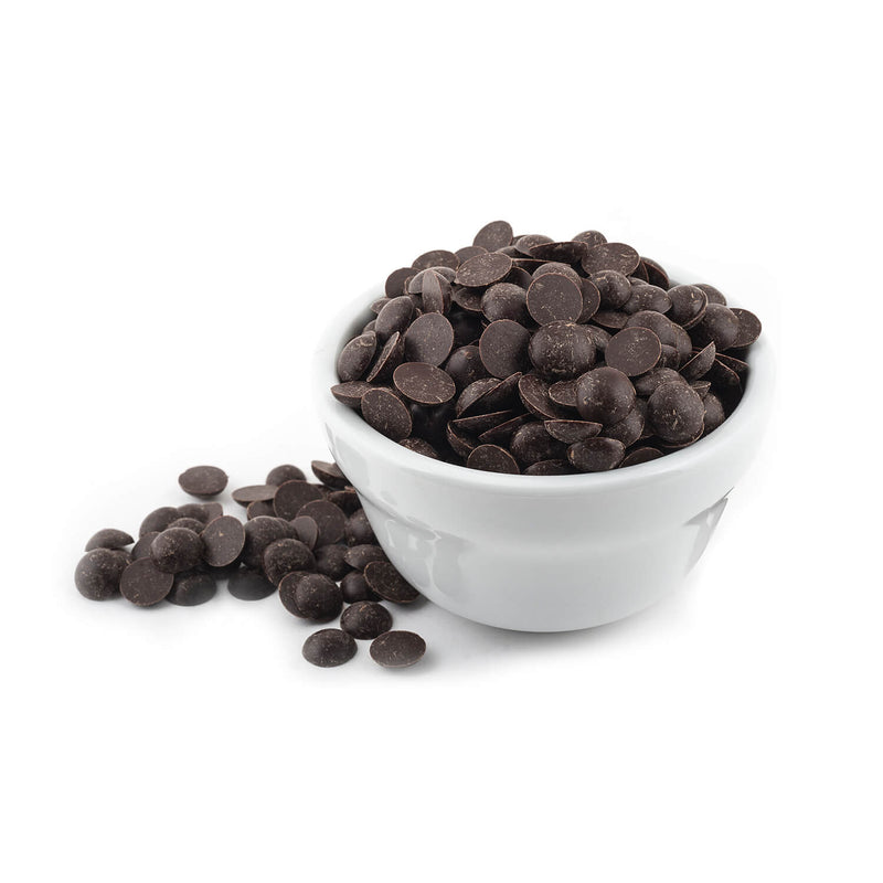 Bowl of bittersweet chocolate chips