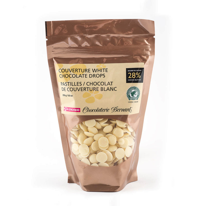 250g gusseted bag of white chocolate chips