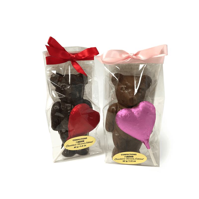 Bear and Heart Lollipop, milk chocolate