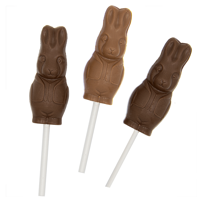 Bunny Lollipops, milk and dark chocolate, 6 pc