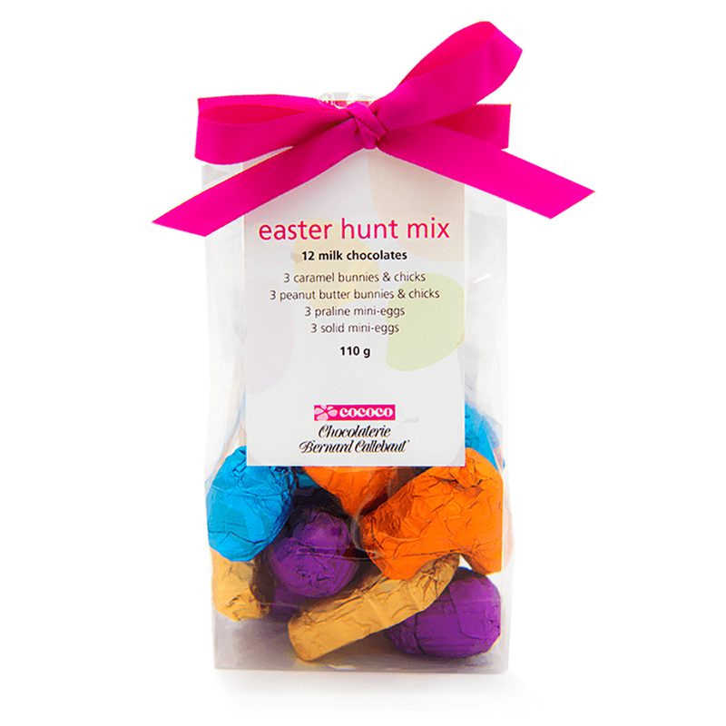 Easter Hunt Mix - Milk Chocolate Filled Chicks, Bunnies, and Eggs, 12pcs