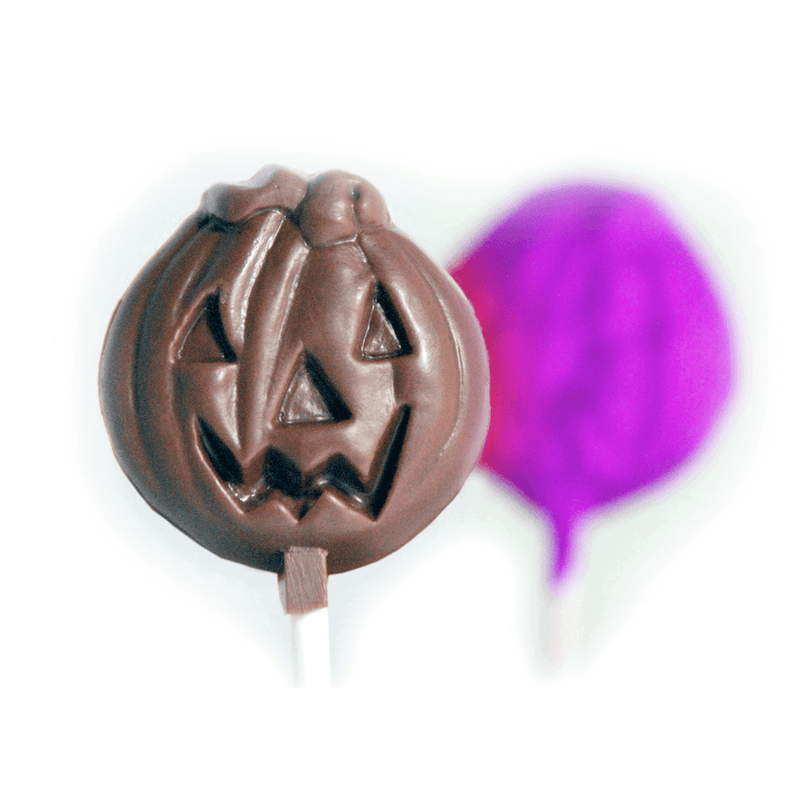 Pumpkin Lollipops, Dark Chocolate, 6 pc