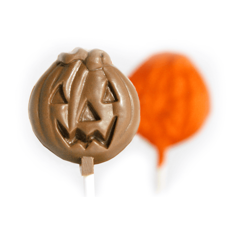 Pumpkin Lollipops, Milk Chocolate, 6 pc